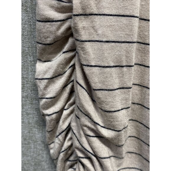 Prana Womens Jersey Knit Dress Size Medium Tan Black Stripped Sides Cinched - Picture 11 of 11